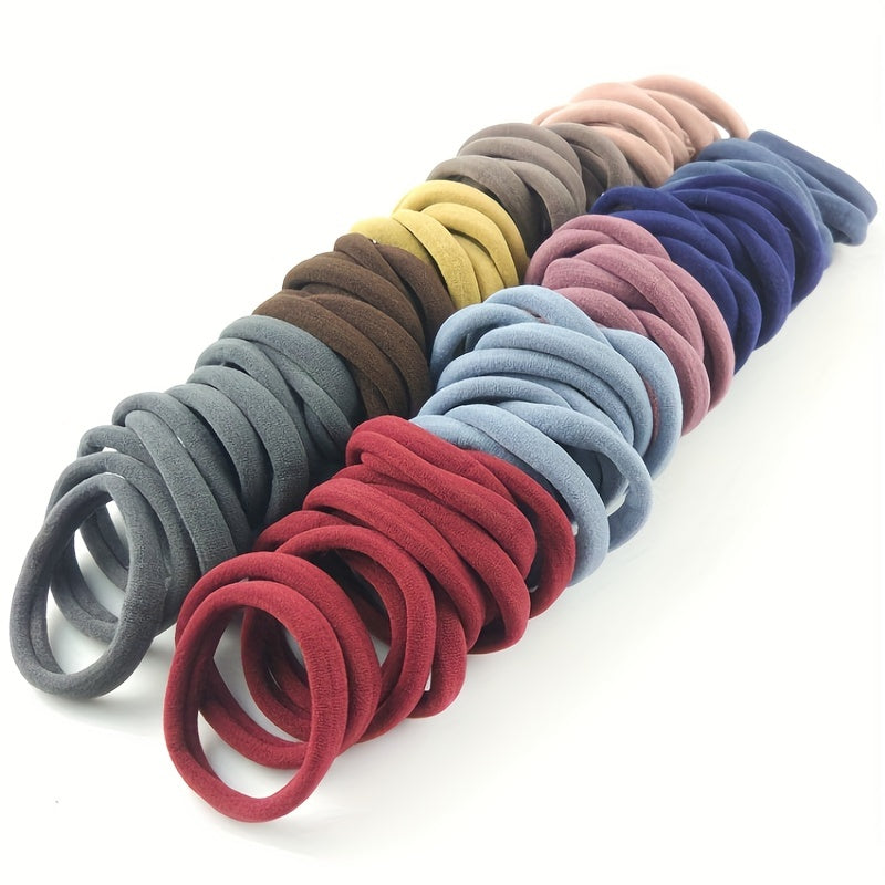 100pcs Soft Hair Rope Elastic Ponytail Holder Hair Accessory