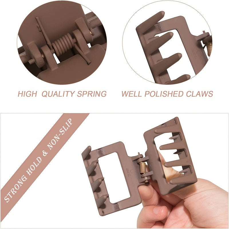 6pcs Mini Square Hair Claw Shark Claw Ponytail Holder Hair Accessories