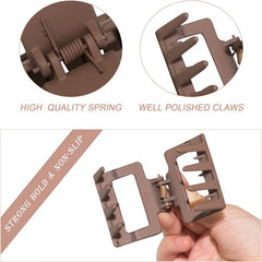 6pcs Mini Square Hair Claw Shark Claw Ponytail Holder Hair Accessories