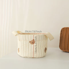 Embroidered Bears Rabbits & Dinosaurs Storage Basket