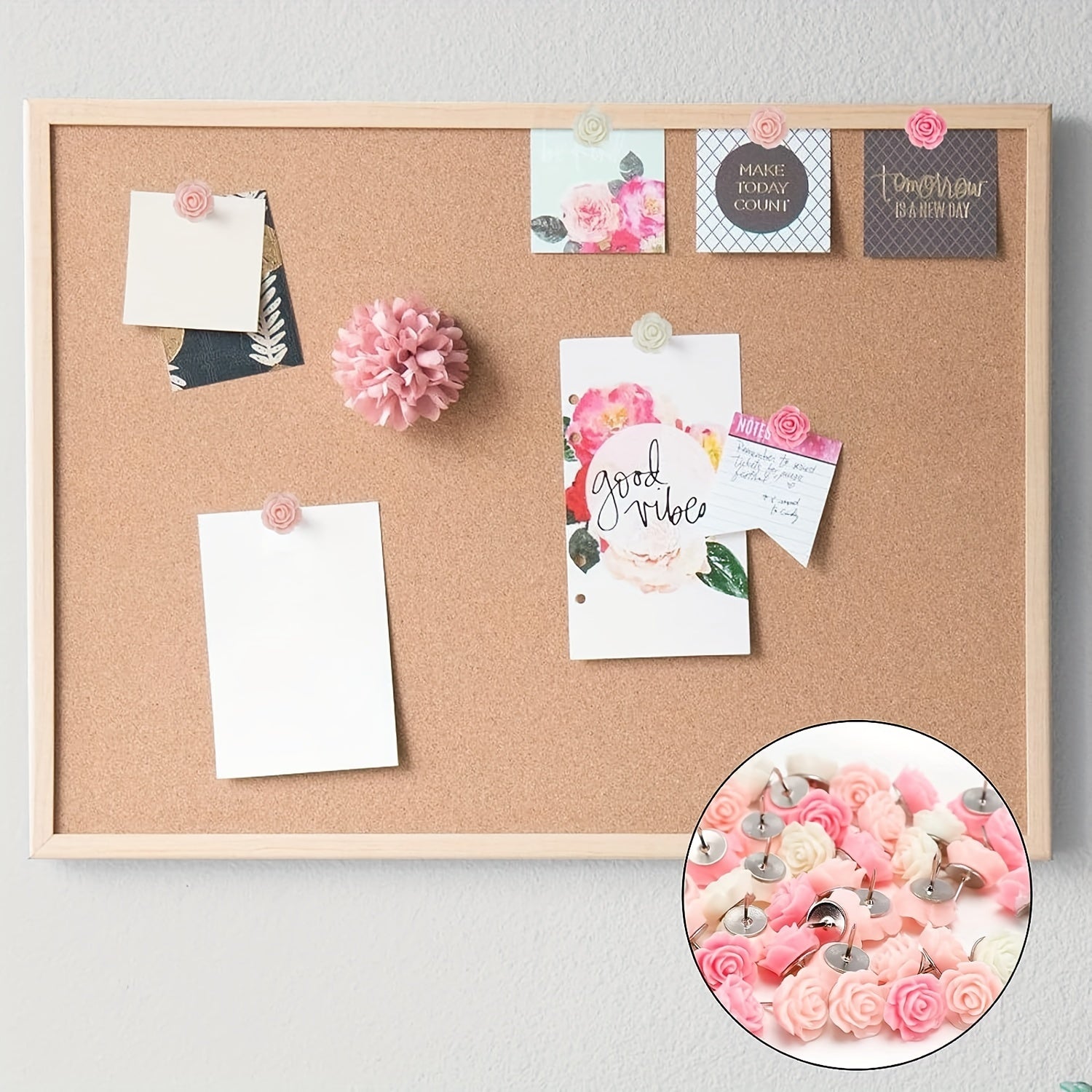 20pcs Flower Push Pins Bulletin Board Creative Photo Push Pins