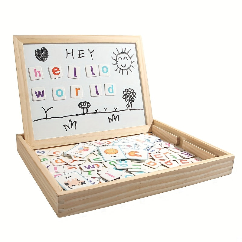 Wooden 26pcs Alphabet Building Toy Set with Animal and Fruit Cards