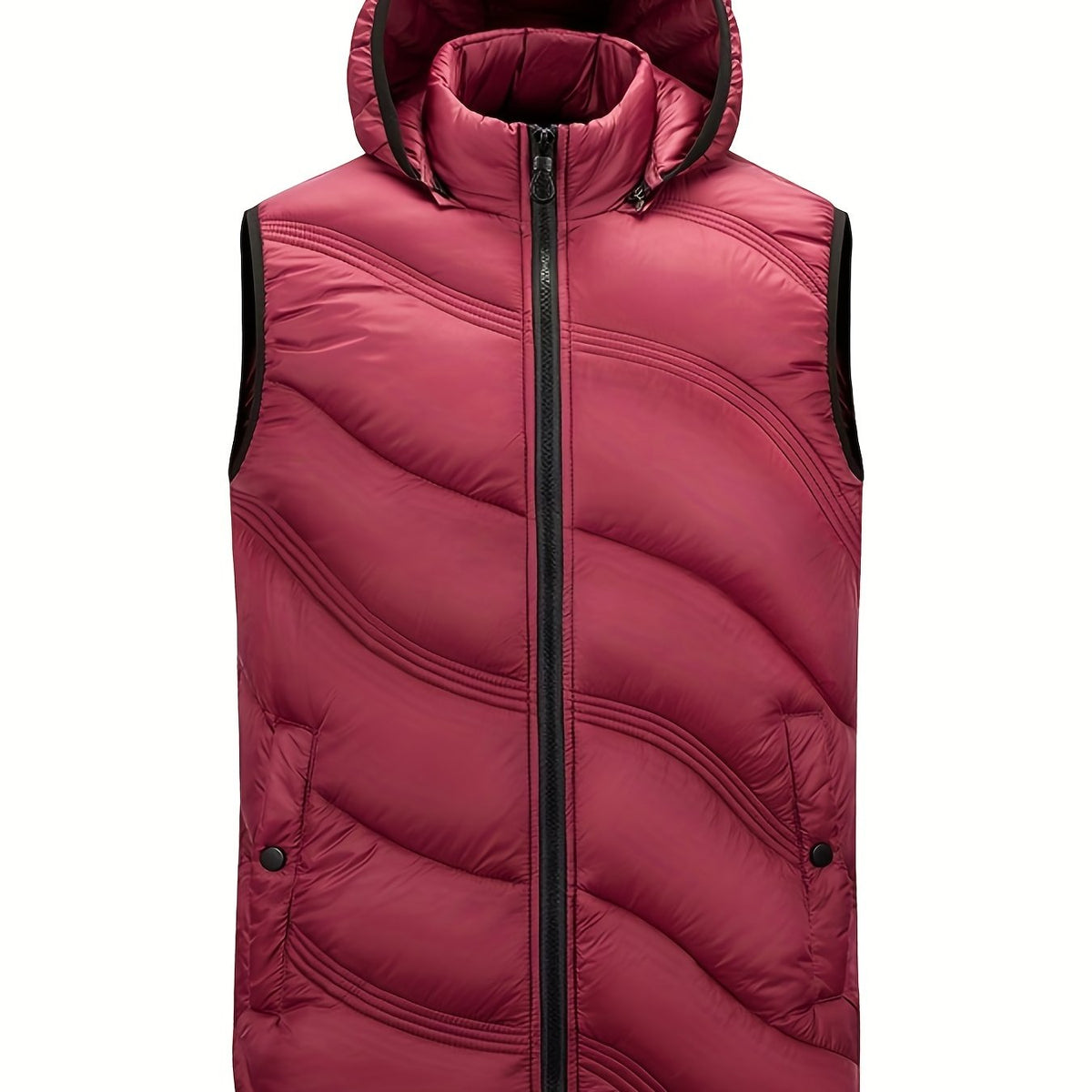Men's Warm Hooded Vest Zip Up Casual Fall Winter