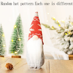 Christmas Gnome Ornament Knit Hat Mini Santa Long Beard Holiday Home Decor