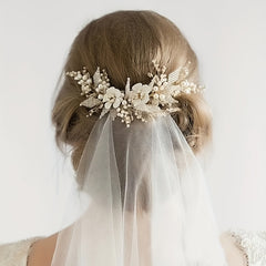 Faux Pearl Hair Comb Head Piece Flower Hair Accessories For Women