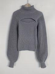 Sexy High Neck Cut Out Sweater for Women