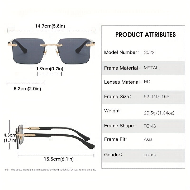 Men's Rimless Sunglasses | Street Photography & Parties