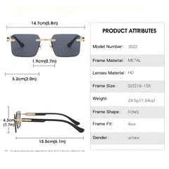 Men's Rimless Sunglasses | Street Photography & Parties