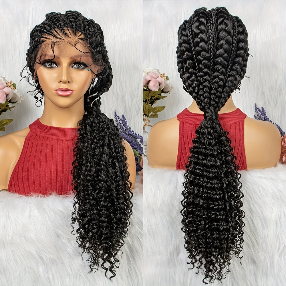 Low Ponytail Braid Wig Lace Front Synthetic Wig
