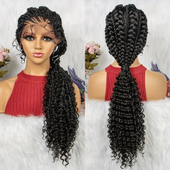 Low Ponytail Braid Wig Lace Front Synthetic Wig