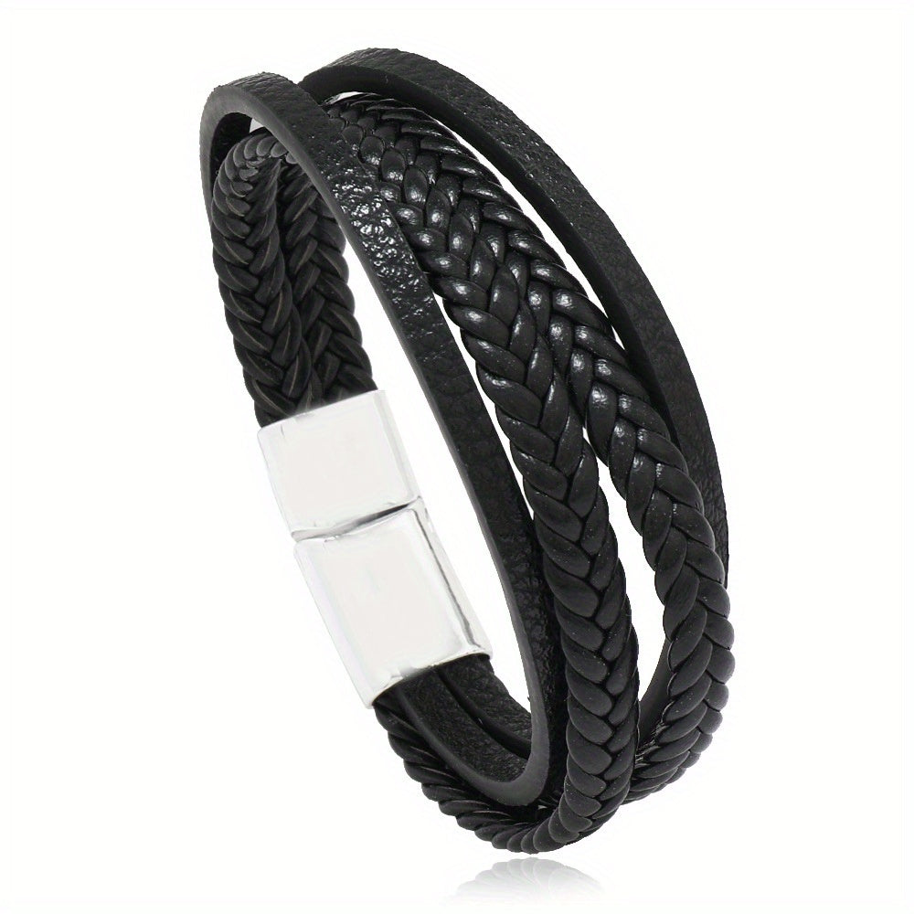 Men's Vintage Weave PU Leather Bracelet
