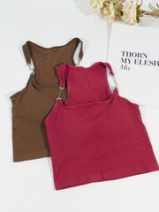 2pcs Chain Linked Cami Tops Ribbed Sleeveless Slim Fit Women's Lingerie