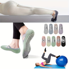3 Pairs Yoga Socks Non-slip Cross Strap Sports Socks