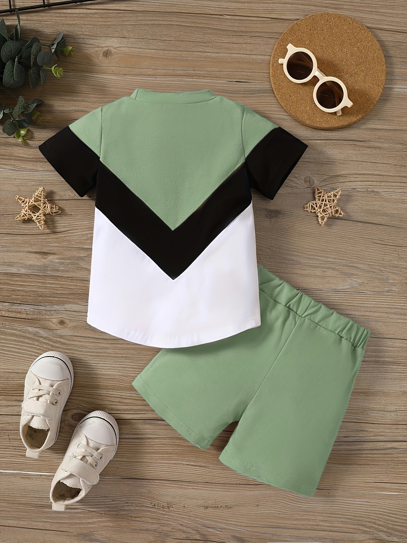 2pcs Baby Boys Casual T-shirt & Shorts Set Kids' Clothes