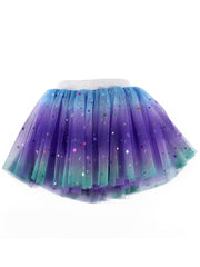 Girls Princess Sequins Star Rainbow Tulle Tutu Skirt for Party Ballet