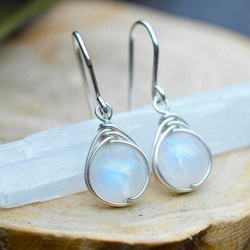 Vintage Silver Opal Drop Earring For Women