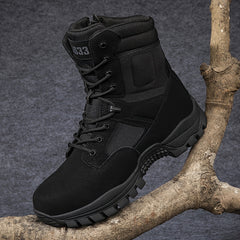 Men's High Top Military Style Hiking Boots for Outdoor Activities