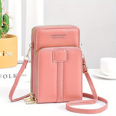 Vertical Layer Wallet Women Zipper Faux Leather Coin Purse