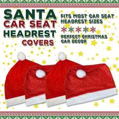 Christmas Car Seat Cover Christmas Hat Car Headrest Cover Car Decoration