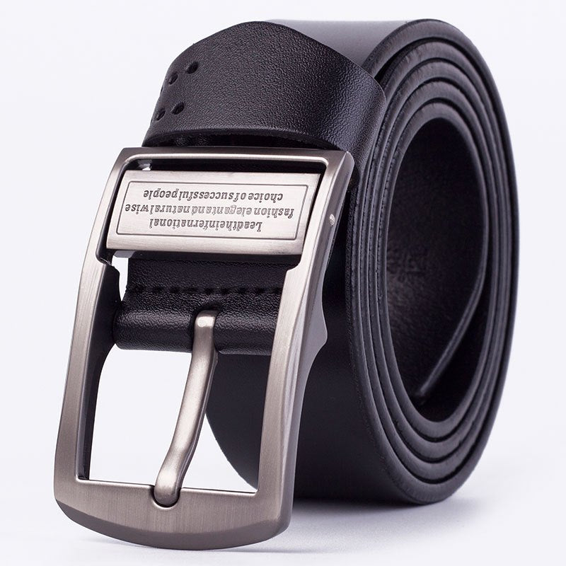 Men's Leather Pin Buckle Leather Belt Male Antique Belt Casual Solid Cowhide Jea