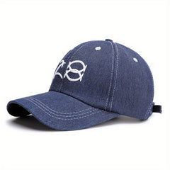 Denim Baseball Cap Solid Adjustable Leisure Cap Plain Curved Sun Visor Hat