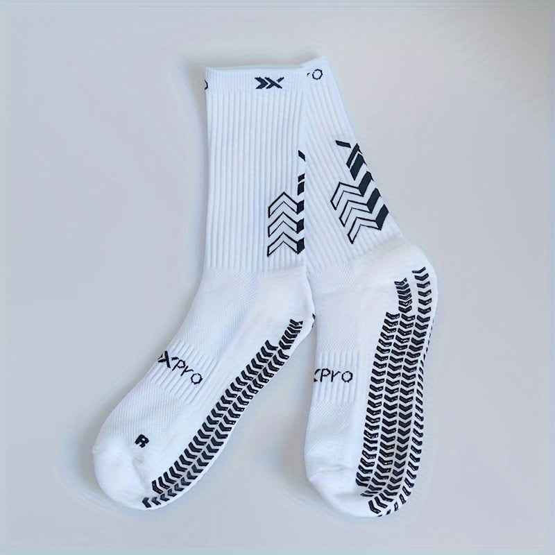Mid Calf Non-Slip Grip Football Socks