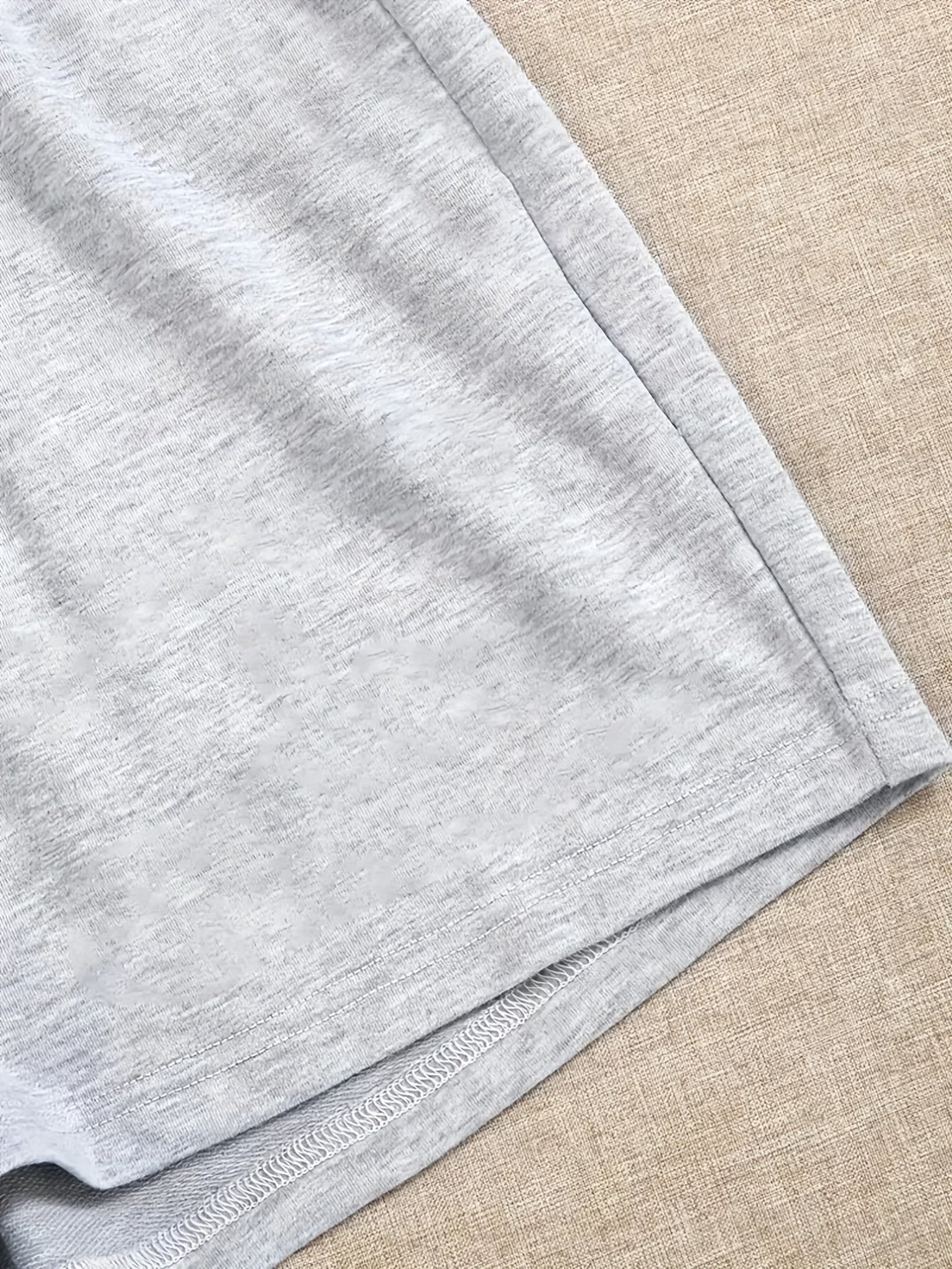  Turtle & Slogan Print Pajama Shorts