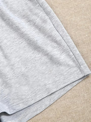  Turtle & Slogan Print Pajama Shorts
