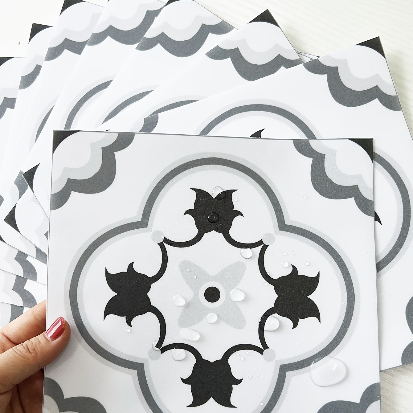 9pcs Waterproof Anti Slip Tile Stickers - Transform Your Home
