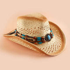 Men's Summer Western Cowboy Straw Beach Hat