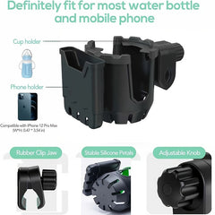 2-in-1 Stroller Cup & Phone Holder - Universal Accessory