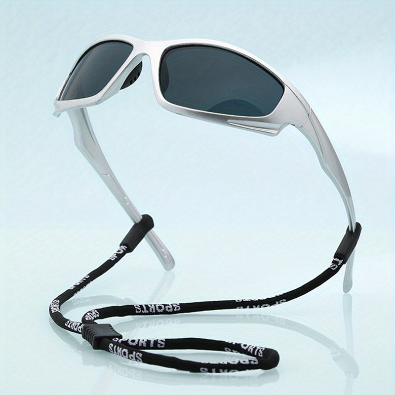 Y2K Wrap Around Sports Sunglasses UV400 Sun Shades with Strap
