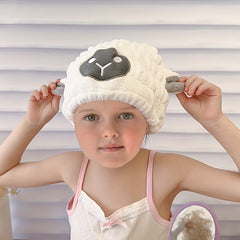 Cartoon Hair Drying Cap Coral Fleece Hair Towel Absorbent Quick drying