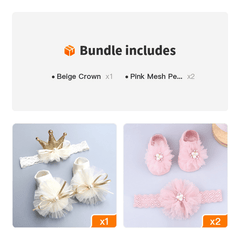 Cute Baby Headband & Socks Set - 2 Pack