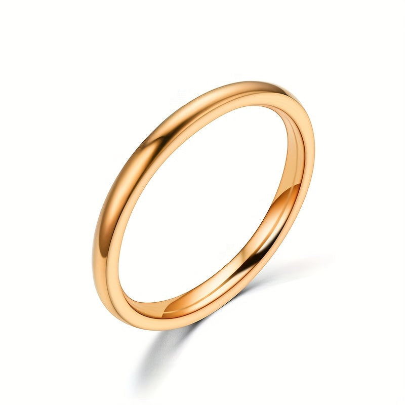 Stainless Steel Round Rings Plain Stackable Wedding Ring Size 5 12