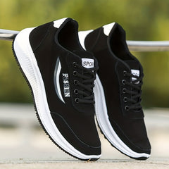 Men's Letter Print Lace up Sneakers Soft Sole Walking Shoes
