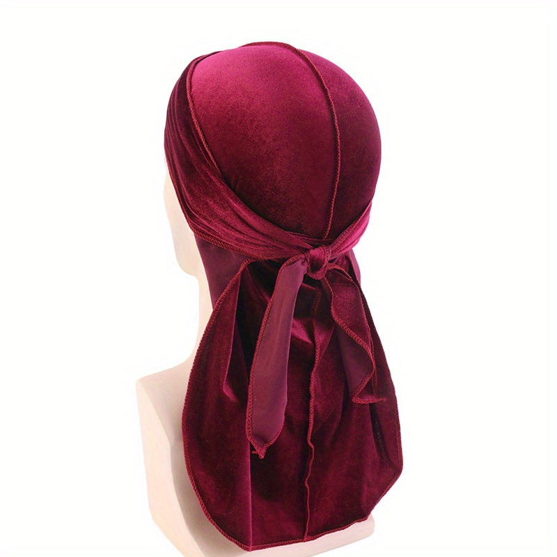 Men Velvet Durags Bandana Turban Du Rag Headwrap Headband Pirate Hat