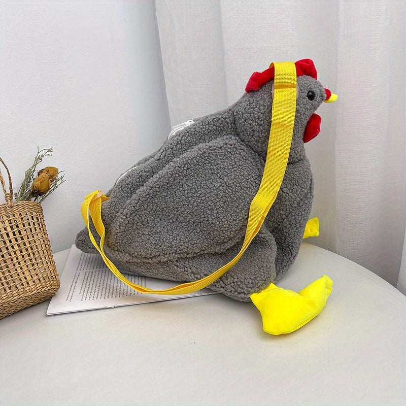 Fuzzy Chicken Crossbody Bag Cartoon Animal Doll Shoulder Bag