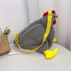 Fuzzy Chicken Crossbody Bag Cartoon Animal Doll Shoulder Bag