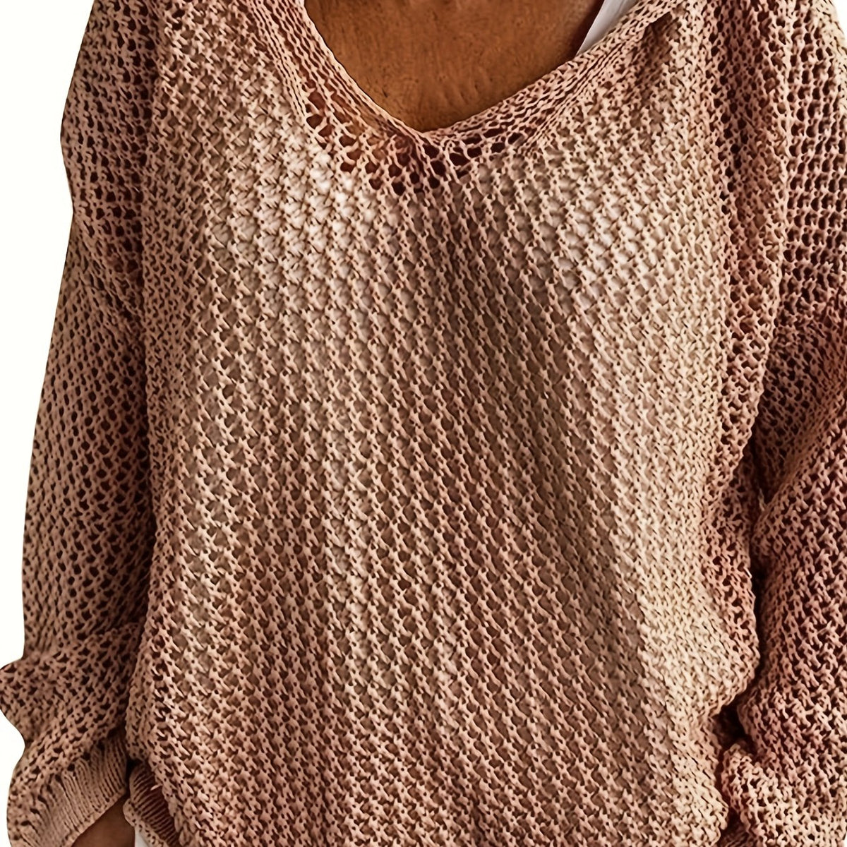  Casual Sweater Women's Plus Solid Hollow Out Long Sleeve Hoodie Jumper