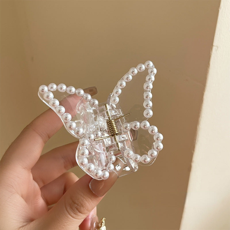 Butterfly Claw Clip Pearl Rhinestones Hair Clip