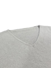  Solid V Neck Sweater Long Sleeve Pullover Jumper