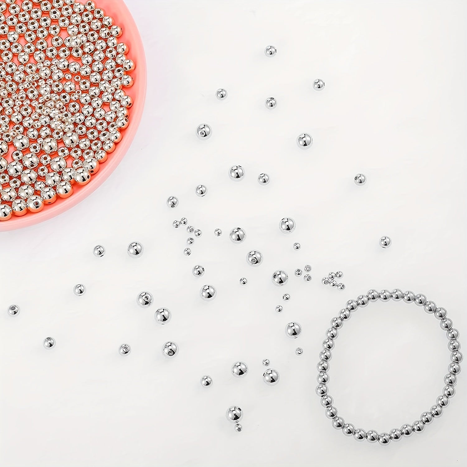 100pcs Classic Silver Beads Pendants for DIY Jewelry Making