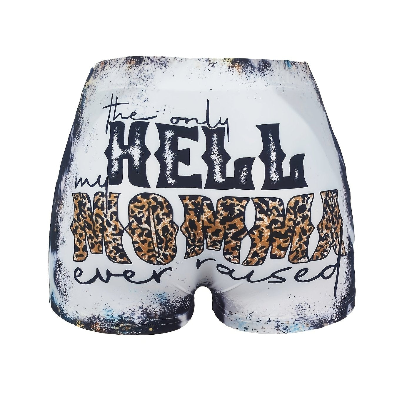  Western Style Shorts Women's Art Letter Print Tie Dye High Rise
