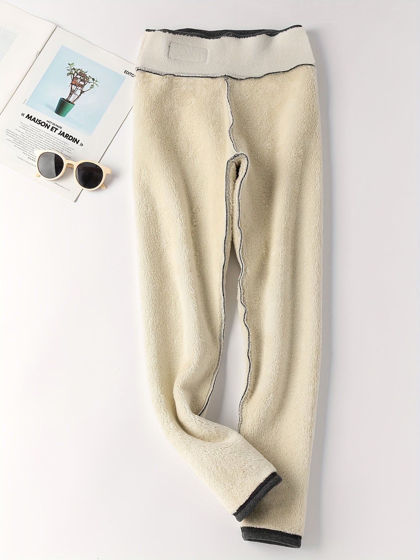 Plush Lined Thermal Pants Soft & Comfy Slim Elastic Tights