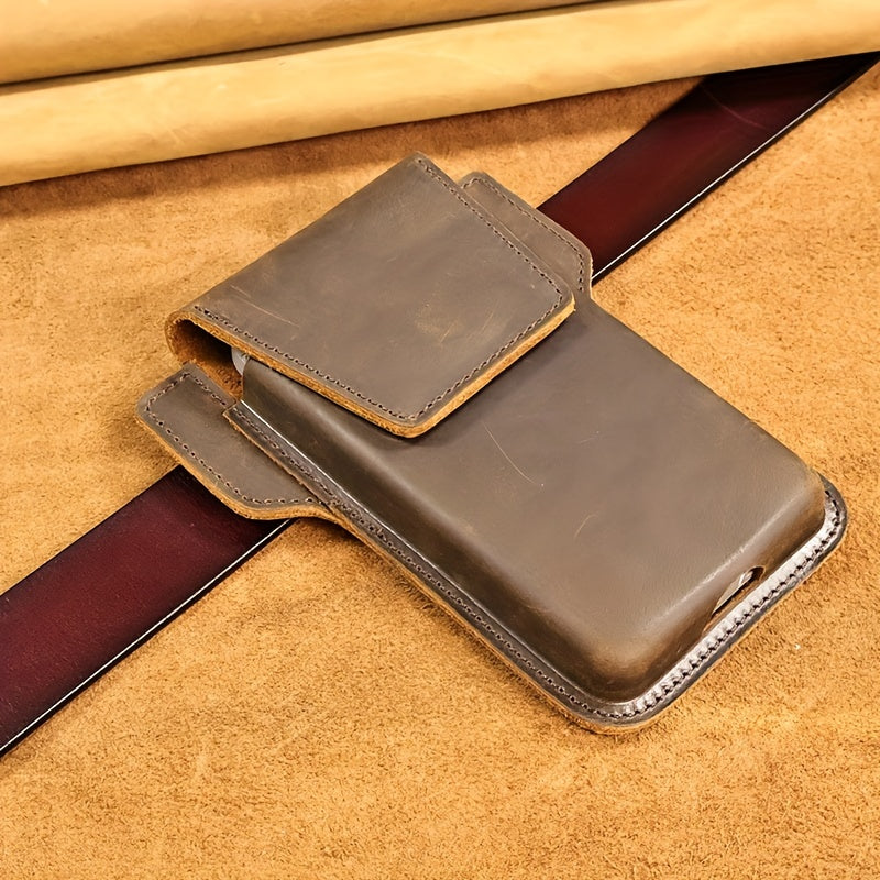 Men's Leather Waist Bag Mobile Phone Bag