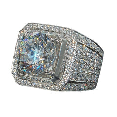 Sapphire Faux Diamond Engagement Band Crystal Rings For Men