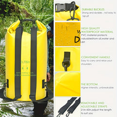 40L Waterproof Dry Storage Bag for Kayaking Boating Hiking Camping Fishing