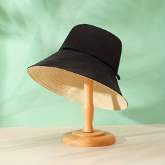 Reversible Solid Bucket Hat Casual Basin Hats Unisex Sunscreen Fisherman Cap