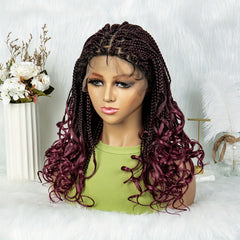 Long Braids Curly Ends Lace Wig 180 Density